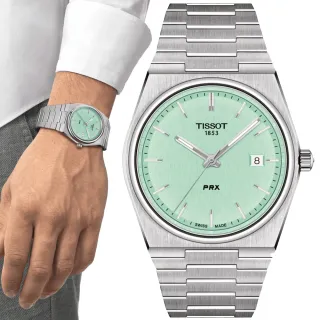 【TISSOT 天梭 官方授權】PRX系列 1970年代復刻 潮男必備 時尚腕錶 母親節 禮物(T1374101109101)