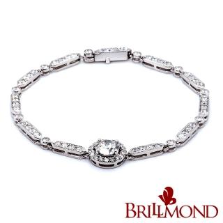 【BRILLMOND JEWELRY】GIA 天然鑽石 1克拉 18K金滿鑽 鑽石手鍊(H/I1 18K金台 1.6克拉配鑽)