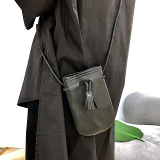 【巴黎精品】現貨+預購 側揹包真皮肩揹包(束口輕便手機包牛皮女包包a1ak6)