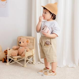 【OB 嚴選】咖啡廳家族臺灣製肉桂捲小子吐司男孩印花寶寶五分褲嬰幼童裝 《QA1452》