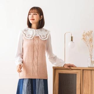 【OB 嚴選】高含棉蕾絲荷葉領縮口袖上衣親子裝 《AB17652》