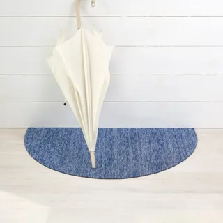 【Chilewich】Heathered系列 Shag Mat 半圓腳踏墊 54X90CM(Cornflower 牛仔藍)