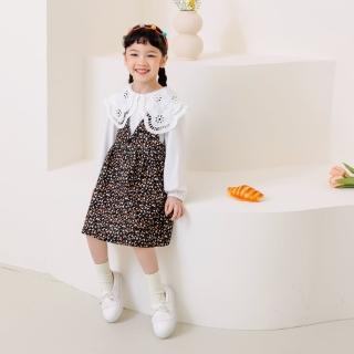 【OB 嚴選】高含棉蕾絲荷葉領縮口袖上衣親子裝童裝 《QA1592》