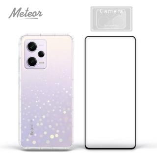 【Meteor】MI 紅米 Note 12 Pro 手機保護超值3件組(透明空壓殼+鋼化膜+鏡頭貼)