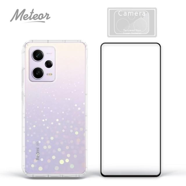 【Meteor】MI 紅米 Note 12 Pro 手機保護超值3件組(透明空壓殼+鋼化膜+鏡頭貼)