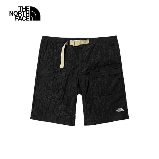 【The North Face 官方旗艦】北面男款黑色DWR防潑水多口袋短褲｜7WD8JK3(抗UV)