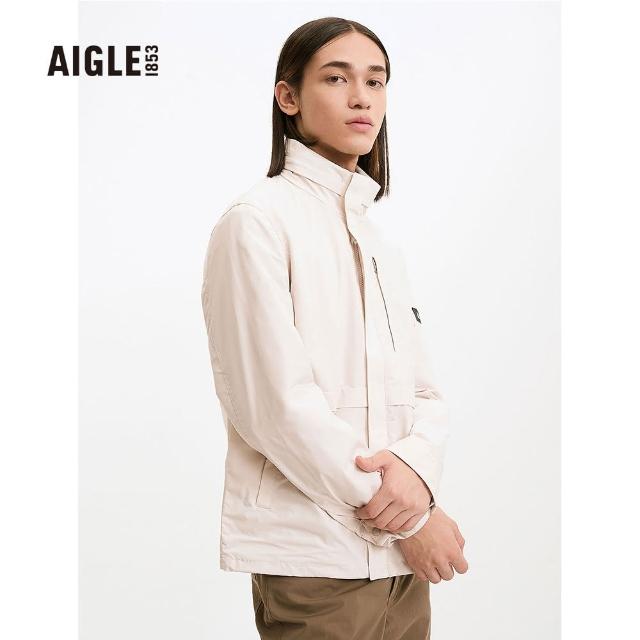 【AIGLE】男 抗UV防潑外套AG-2A105A138 淺卡其(男外套 抗UV外套 防潑水外套)