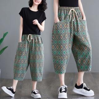 【巴黎精品】現貨+預購 牛仔褲丹寧長褲(夏季印花寬鬆七分褲女褲子a1aq9)