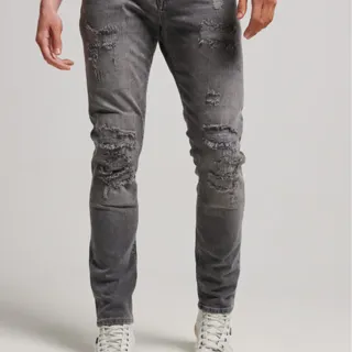 【Superdry】男裝 丹寧長褲 牛仔褲 有機棉 Vintage Slim Jean(灰)