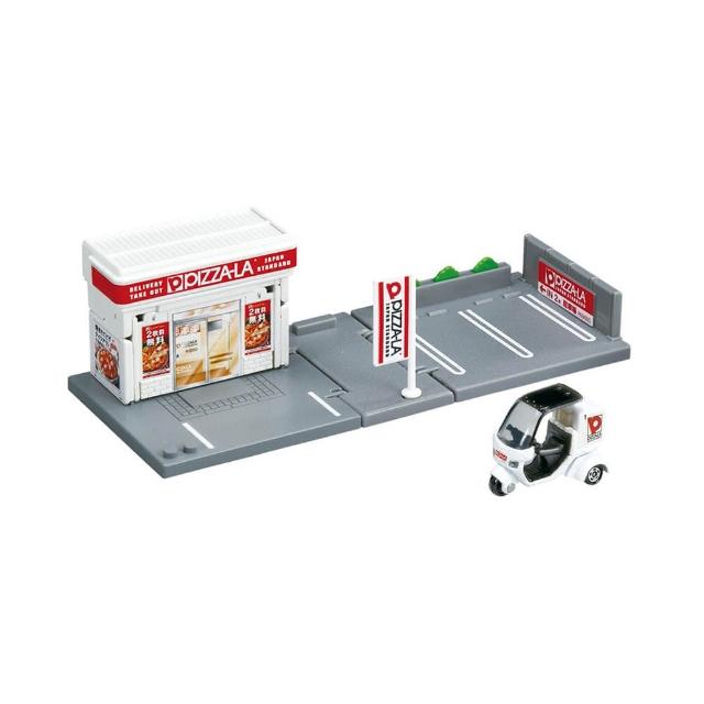 【TOMICA】交通世界  新城鎮 比薩店附小車(小汽車 場景)
