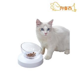 【DOG狗東西】寵物貓狗可調傾斜護頸高架碗 好洗防傾倒 透明單碗組