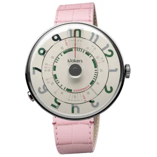 【klokers 庫克】幻境系列 KLOK-01-H3 綠字錶頭+皮革錶帶搭配摺疊錶扣