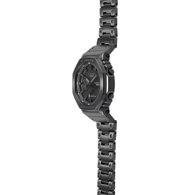 【CASIO 卡西歐】G-SHOCK 八角 全金屬版 太陽能藍芽連線雙顯手錶 開學禮 送禮 推薦(GM-B2100BD-1A)