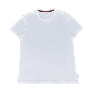 【Paul Smith】PAUL SMITH黑字LOGO綿質圓領短袖T恤(男款x白)