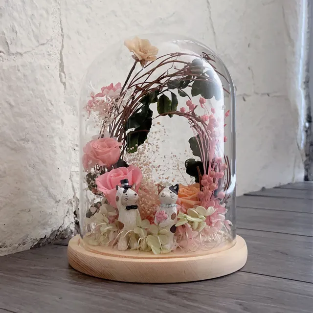 【OSTARA FLORIST 奧斯塔拉花藝】幸福恆久玫瑰花拱門結婚紀念永生花禮/附提袋卡片(永生花、花禮、婚禮)