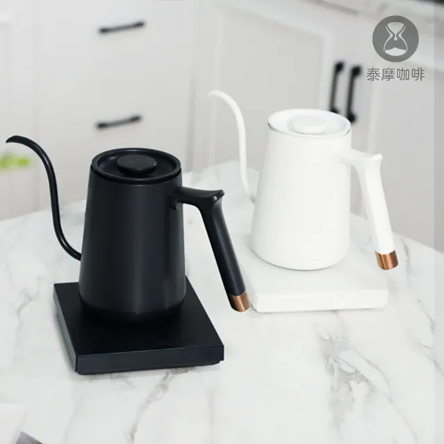 【TIMEMORE 泰摩】泰摩咖啡 魚SMART溫控手沖壺 600ml-黑色細嘴(溫控壺 快煮壺 熱水壺 控溫壺)