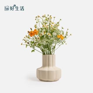 【hoi! 好好生活】復古奶油陶瓷線條花瓶可水培-米