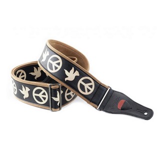 【RightOn! Straps】Legend Peace & Doves Black 吉他背帶(Standard Plus 系列 貝斯背帶 西班牙進口)