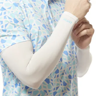 【Lynx Golf】男款吸排抗UV機能涼感超彈力Lynx字樣印花袖套(白色)