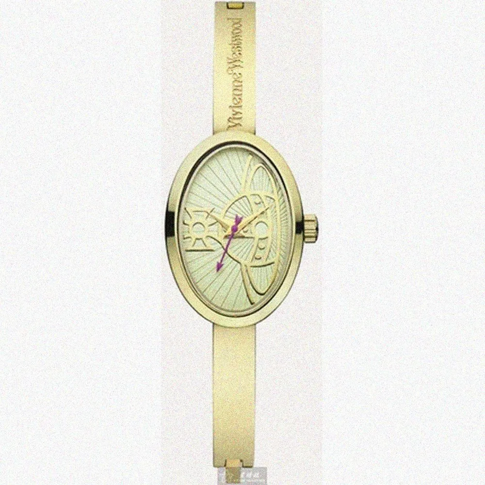 【Vivienne Westwood】薇薇安女錶型號VW00008(白金色錶面銀錶殼金色精鋼錶帶款)