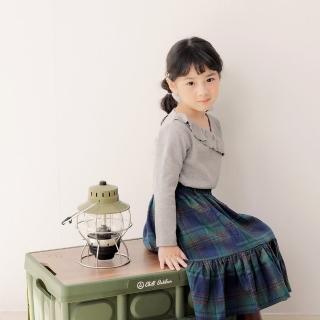 【OB 嚴選】甜美不對稱荷葉領彈力針織上衣童裝 《QA1614》