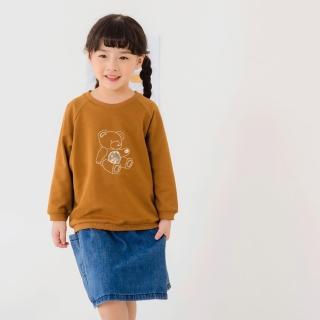 【OB 嚴選】純棉小熊布花刺繡拼接上衣童裝 《QA1542》