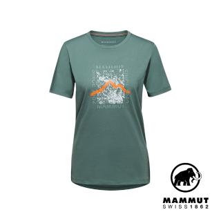 【Mammut 長毛象官方直營】Mammut Core T-Shirt Women Box 機能短袖T恤 深玉石綠 女款 #1017-05070