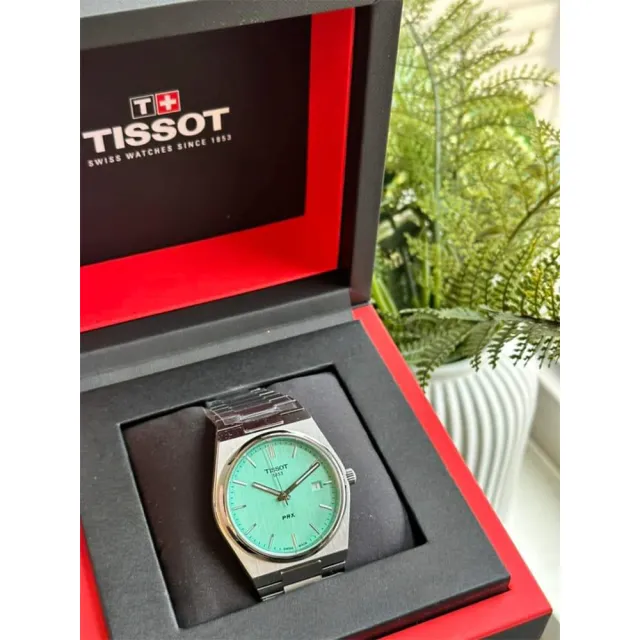 【TISSOT 天梭】PRX 薄荷綠色石英款手錶 手錶 618年中慶 推薦(T137.410.11.091.01)
