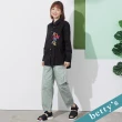 【betty’s 貝蒂思】鬆緊多口袋刺繡直筒褲(灰綠色)