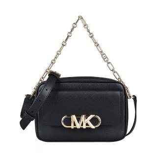 【michael kors】mk michael kors parker 金字logo牛皮飾拉鍊兩用包(中/黑)