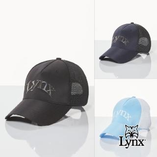 【Lynx Golf】透氣網布潮流時尚Lynx字樣亮面LOGO可調節式球帽(三色)