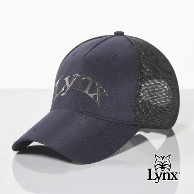 【Lynx Golf】透氣網布潮流時尚Lynx字樣亮面LOGO可調節式球帽(三色)