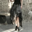 【設計所在】個性設計風 中國風水墨做舊亞麻紗裙中長裙SQ-6270(S-L可選)
