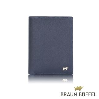 【BRAUN BUFFEL 德國小金牛】臺灣總代理 HOMME-M 9卡直立中夾-深藍色(BF306-359-MAR)