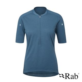 【RAB】Cindercrino Zip Tee Wmns 短袖透氣羊毛拉鍊排汗衣/車衣 女款 獵戶藍 #QBL50