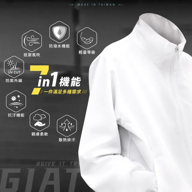 【GIAT】UPF50+防潑水機能風衣外套(立領款/男女適穿-台灣製MIT)