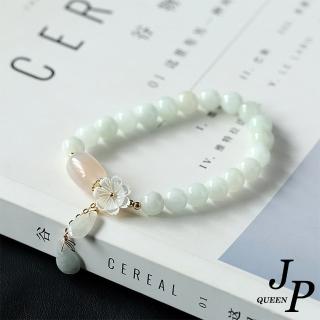 【Jpqueen】貝殼花漾流蘇翡翠串珠手鍊(綠色)