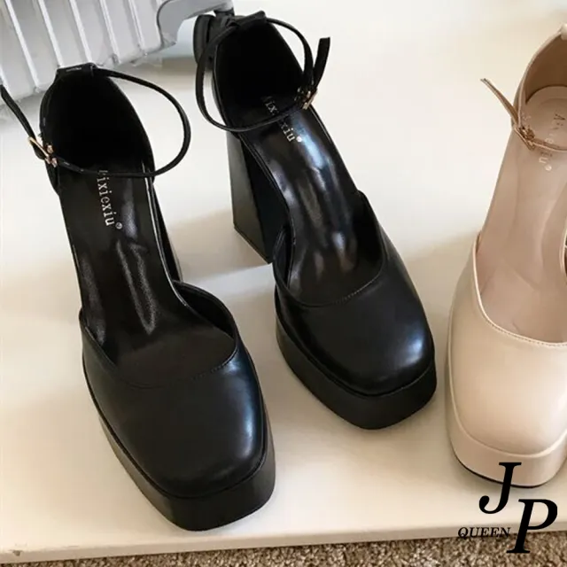 【JP Queen New York】法式復古方頭粗跟瑪麗珍高跟女鞋(5色可選)