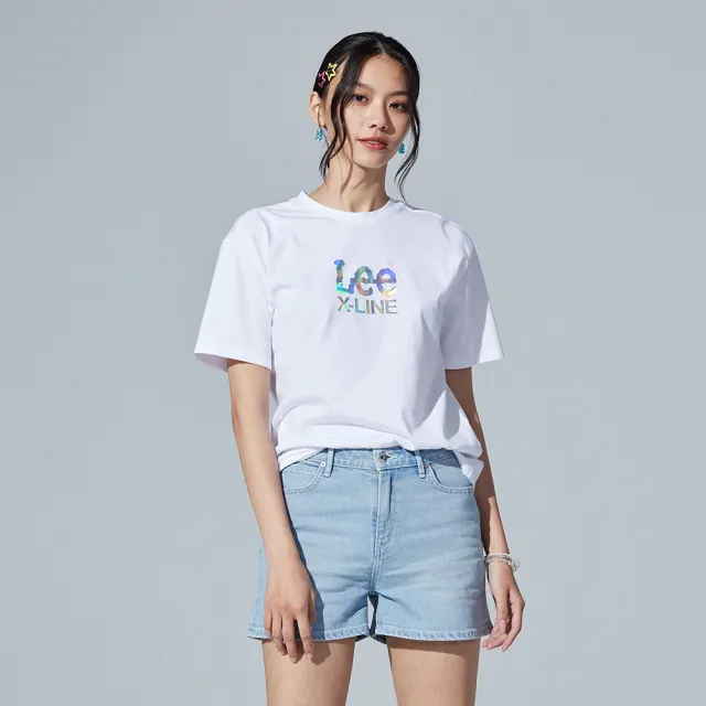 【Lee 官方旗艦】女裝 短袖T恤 / 胸前閃色 系列小LOGO 共2色 Boyfriend版型(LB302046K11 / LB302046K14)