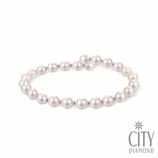 【City Diamond 引雅】『星河』純銀天然珍珠隔珠手環/手鍊