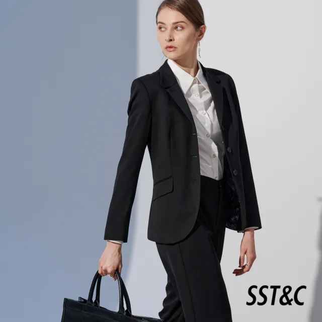【SST&C 最後65折】黑色造型領西裝外套7162303004