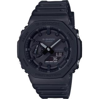 【CASIO 卡西歐】G-SHOCK 街頭軍事系列八角電子錶-黑 開學(GA-2100-1A1)