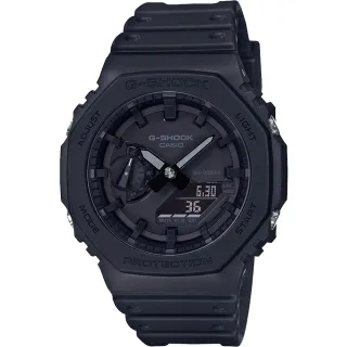 【CASIO 卡西歐】G-SHOCK 街頭軍事系列八角電子錶-黑 禮物 送禮 推薦(GA-2100-1A1)