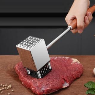 【PUSH!】廚房用品新款304不銹鋼錘肉器鬆肉紮插肉拍打斷筋錘敲肉錘肉排工具(鬆肉錘D311)