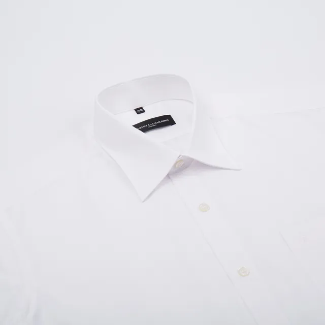 【ROBERTA 諾貝達】男裝 白色短袖襯衫(台灣製 合身版)