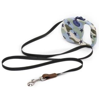 【PET PARADISE】寵物用品-伸縮牽繩 迷彩藍 S(寵物牽繩/伸縮牽繩/寵物拉繩)