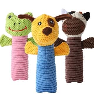 【PETA】青蛙乳牛汪汪造型寵物發聲玩具*3入(解壓互動/磨牙潔齒/啾啾玩具/益智互動/耐啃咬/貓咪狗狗通用)
