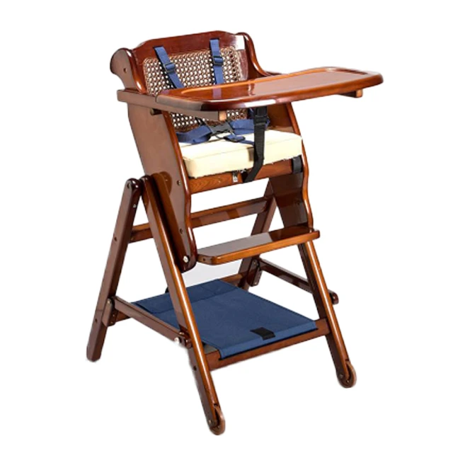 【孩子國】高度可調原木兒童餐椅/折疊餐椅/成長餐椅(台灣製造)
