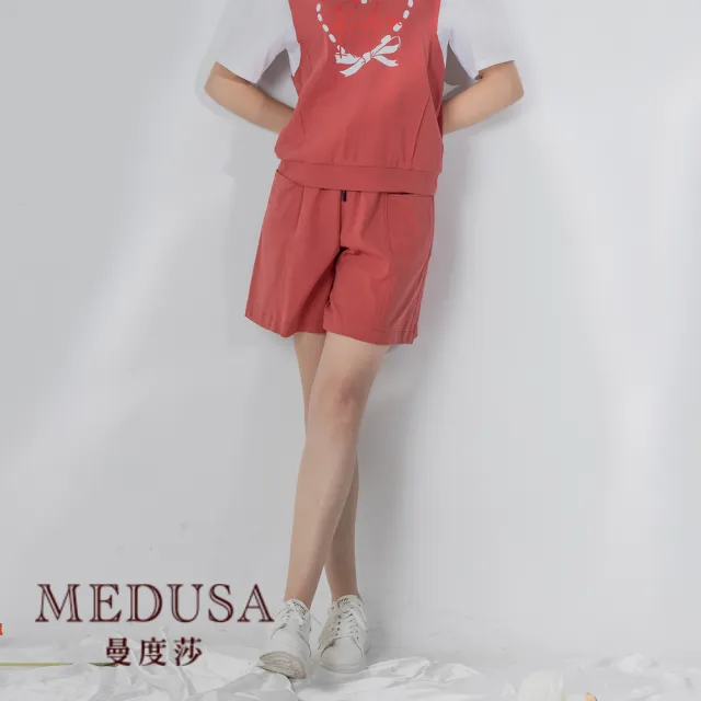 【MEDUSA 曼度莎】現貨-寬口抽繩運動風棉短褲 - 2色（M-XL）｜女短褲 運動短褲 棉短褲(105-3230B)