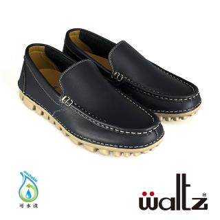 【Waltz】城市休閒 素面牛皮 樂福鞋 縫線水洗皮(623015-07 華爾滋皮鞋)